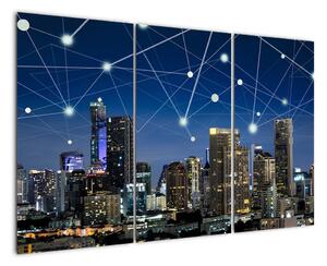 Moderný obraz: večerné mesto budúcnosti (Obraz 120x80cm)