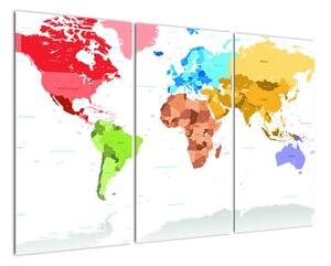 Obraz - farebná mapa sveta (Obraz 120x80cm)