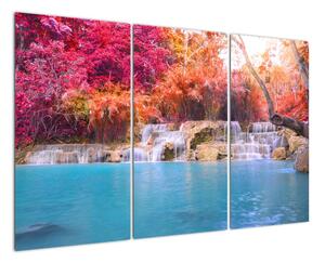Obraz vodopádu a farebné prírody (Obraz 120x80cm)