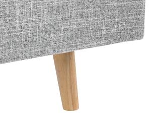 Posteľ s roštom svetlosivá čalúnená polyesterová látková drevené nohy 140 x 200 cm moderný dizajn