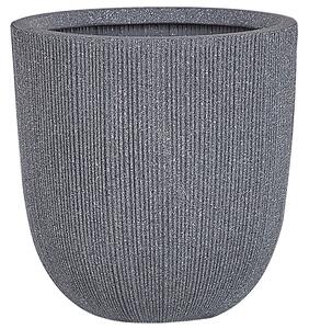 Kvetináč sivý polyresin 48 x ø 44 cm vysoký moderný minimalistický izbový vonkajší črepník