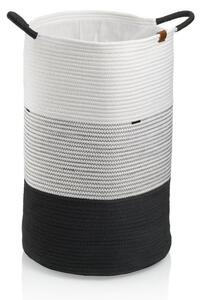KELA Vrecko na bielizeň Hedda zmes bavlna/polyester bielo-čierna 57,0 cm 40,0 cm KL-24453