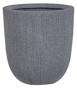 Kvetináč sivý polyresin 33 x ø 31 cm vysoký moderný minimalistický izbový vonkajší črepník