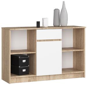 Ak furniture Komoda B-17 120 cm dub sonoma/biela