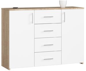 Ak furniture Komoda Torvi K 110,4 cm dub sonoma/biela