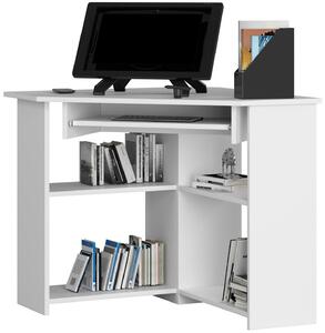 Ak furniture Rohový písací stôl Ted biely