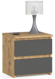 Ak furniture Noční stolek CL2 40 cm dub artisan/grafitově šedý
