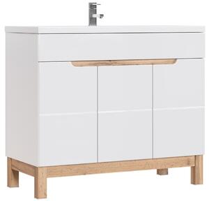Comad Umývadlová skrinka Bali 825 3D biela/dub votan