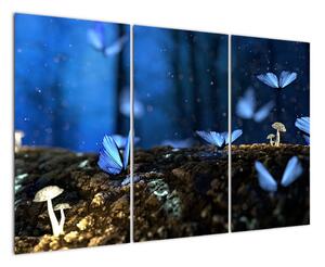 Obraz - modrí motýle (Obraz 120x80cm)