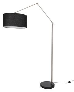Stojacia lampa oceľová nastaviteľná s čiernym tienidlom 50cm - Editor