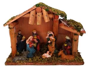 Vianočný Betlehem drevený svietiaci 20cm D