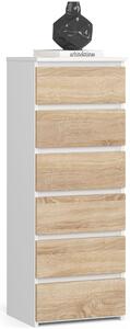 Ak furniture Komoda CL6 40 cm bílá/dub sonoma