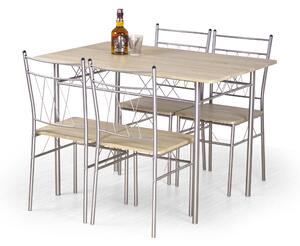 FAUST Komplet stôl + 4 Stôličky Dub sonoma