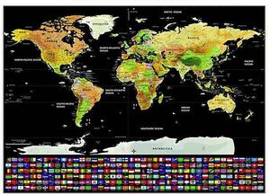Stieracia mapa sveta s vlajkami