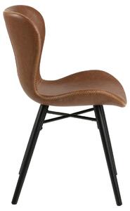 Stolička BALTEA koženka retro brandy / nohy čierne - moderná do obývacej izby / jedálne / kuchyne