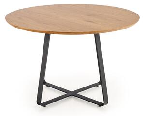 Čierny jedálenský stôl s dubovou doskou NOCTURNE 120x120