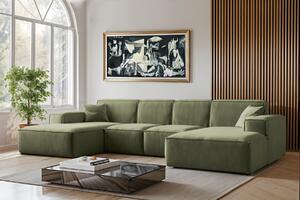 ROHOVÁ SEDAČKA LUCAS U 344 X 165 cm SALVADOR 8 OLIVOVO ZELENÁ