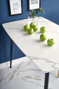Lacný jedálenský stôl Hema1904, biely mramor