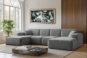 ROHOVÁ SEDAČKA LUCAS U 344 X 165 cm SALVADOR 17 ŠEDÁ