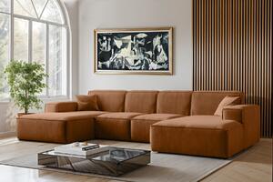ROHOVÁ SEDAČKA LUCAS U 344 X 165 cm SALVADOR 14 MEDENÁ
