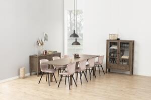 Stolička BALTEA zamat tlmená ružová / nohy čierne - moderná do obývacej izby / jedálne
