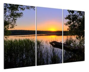 Obrázok jazera sa západom slnka (Obraz 120x80cm)