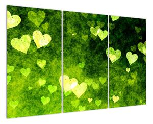 Zelená srdiečka - obraz do bytu (Obraz 120x80cm)