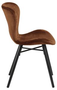 Stolička BALTEA zamat medený / nohy čierne - moderná do obývacej izby / jedálne