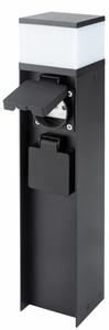 Brilagi - Vonkajšia lampa s 2 zásuvkami SCHUKO 1xG9/11W/230V IP44 čierna