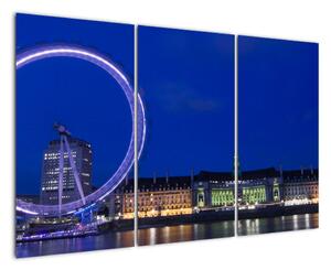 Nočné Londýnske oko - obrazy (Obraz 120x80cm)