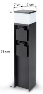 Brilagi - Vonkajšia lampa s 2 zásuvkami SCHUKO 1xG9/11W/230V IP44 čierna