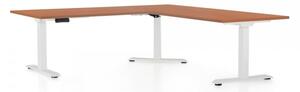 Výškovo nastaviteľný stôl OfficeTech Angle, 180 x 200 cm, biela podnož