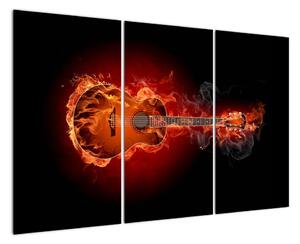 Obraz horiace gitara (Obraz 120x80cm)