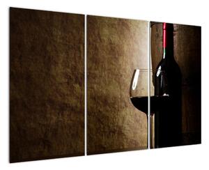 Fľaša vína - moderný obraz (Obraz 120x80cm)