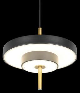 Trio T340210180 LED závesné stropné svietidlo KEATON | 10W integrovaný LED zdroj | 1x1200lm | 2300+3000+4000K | Trio - SwitchDimmer | čierna | zlatá