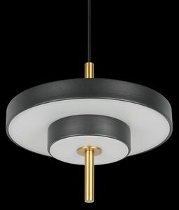 Trio T340210180 LED závesné stropné svietidlo KEATON | 10W integrovaný LED zdroj | 1x1200lm | 2300+3000+4000K | Trio - SwitchDimmer | čierna | zlatá