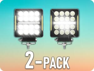KAMAR LED pracovné svetlo + LED pás, 20W+1,5W, 1717lm, 16xLED, 12/24V, IP67/2-PACK! [L0181]