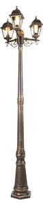 Inteligentný lampáš antické zlato 3-svetlá IP44 vrátane Wifi ST64 - Capital