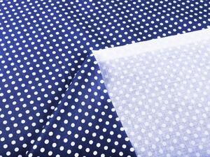 Biante Detský bavlnený záves Sandra SA-338 Biele bodky na modrom 130x140 cm