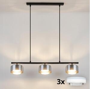 Brilagi - LED Závesný luster na lanku AURA LUX 3xGX53/30W/230V čierna/dymová