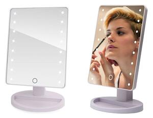 Zrkadlo kozmetické 16x LED 180° biele