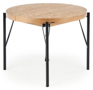 Rozkladací jedálenský stôl INFERNO 100-300x100 cm - dub prírodný / čierna