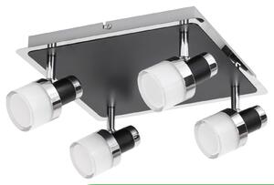 Rabalux 5024 Harold stropné kúpeľňové LED svietidlo 280mm 20W/1600lm 4000K IP44 chróm/čierna/opálové sklo