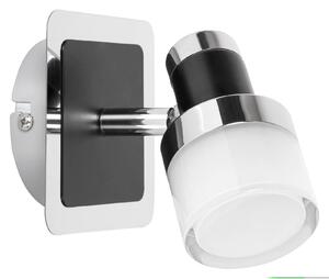Rabalux 5021 Harold kúpeľňové nástenné LED svietidlo 100mm 5W/400lm 4000K IP44 chróm/čierna/opálové sklo