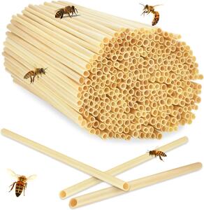 Wild Bee Nest Tubes 300 Kusov, 20 cm Dĺžka, Hmyzí Hotel Hniezdne Trubice pre Včely, Záhradné Doplnky