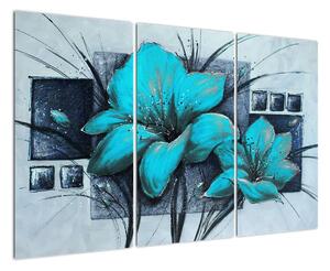 Obraz modré kvety (Obraz 120x80cm)