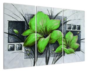 Obraz zelené kvety (Obraz 120x80cm)