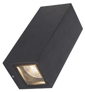 Moderná nástenná lampa čierna 2-žiarovková GU10 AR70 IP54 - Baleno