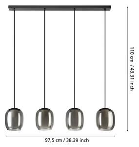 Eglo 901193 - Luster na lanku CIAMPINO 4xE27/28W/230V šedá