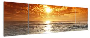 Obraz piesočného pobrežia pri západe slnka (Obraz 170x50cm)